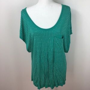 Rock & Republic Rhinestone Short Sleeve Top XL